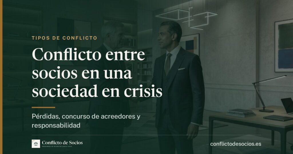 Conflicto entre socios en una sociedad en crisis, pérdidas, concurso de acreedores y responsabilidad