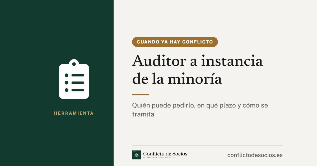Tarjeta de la herramienta Auditor a instancia de la minoría de Conflicto de Socios