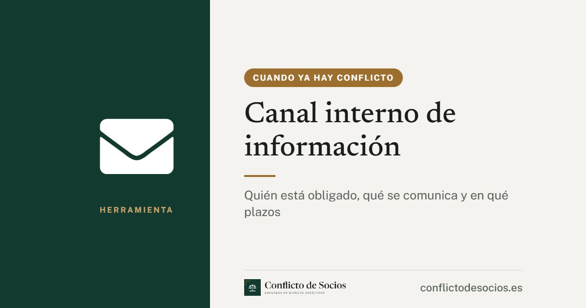 Tarjeta de la herramienta Canal interno de información de Conflicto de Socios