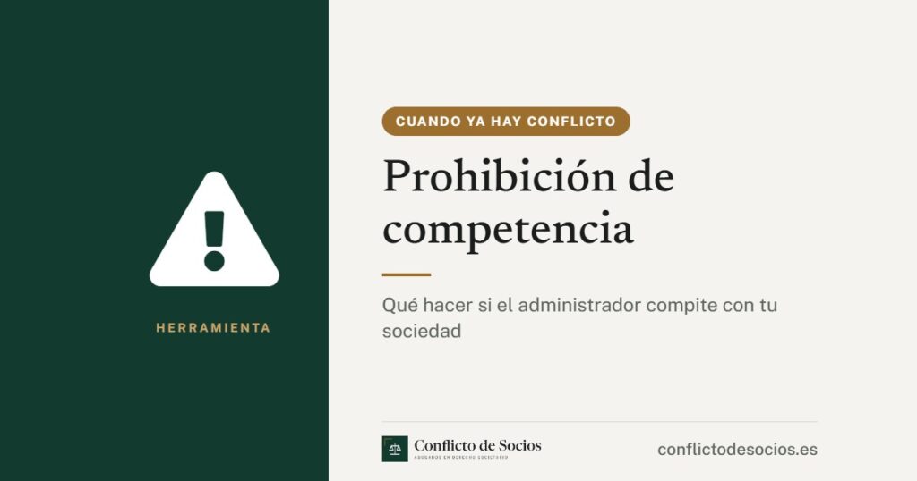 Tarjeta de la herramienta Prohibición de competencia de Conflicto de Socios