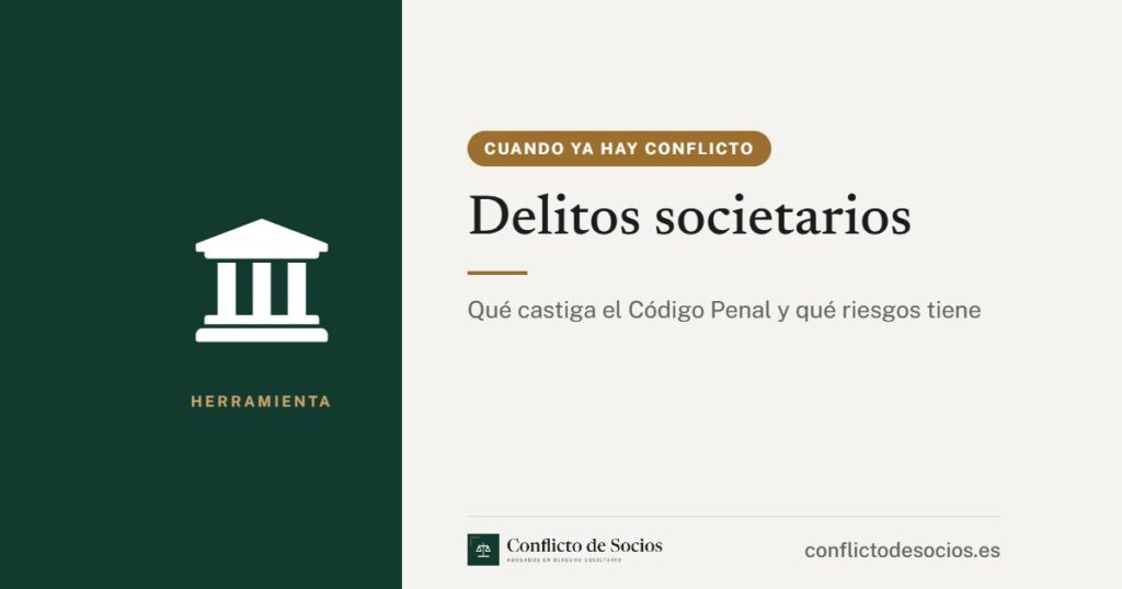 Tarjeta de la herramienta Delitos societarios de Conflicto de Socios