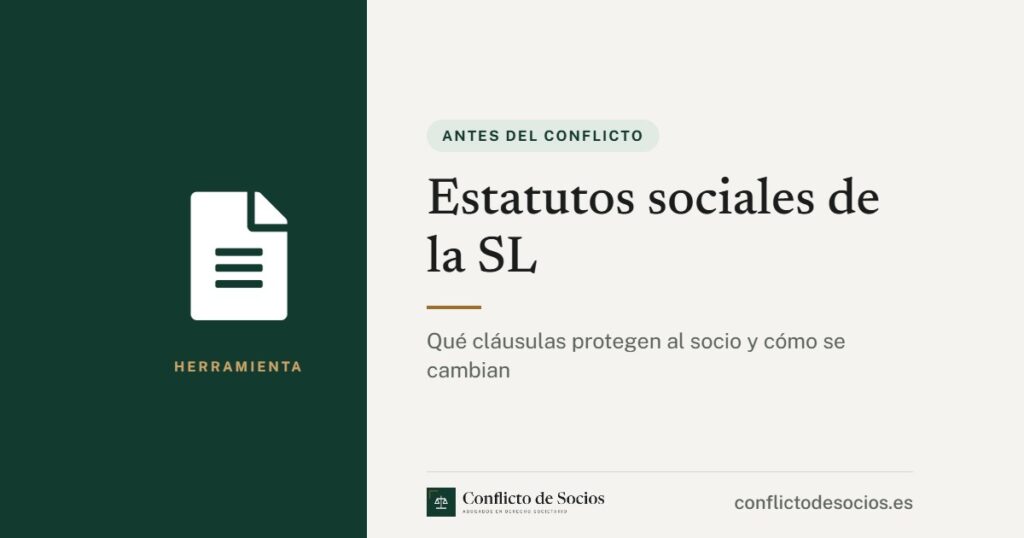 Tarjeta de la herramienta Estatutos sociales de la SL de Conflicto de Socios