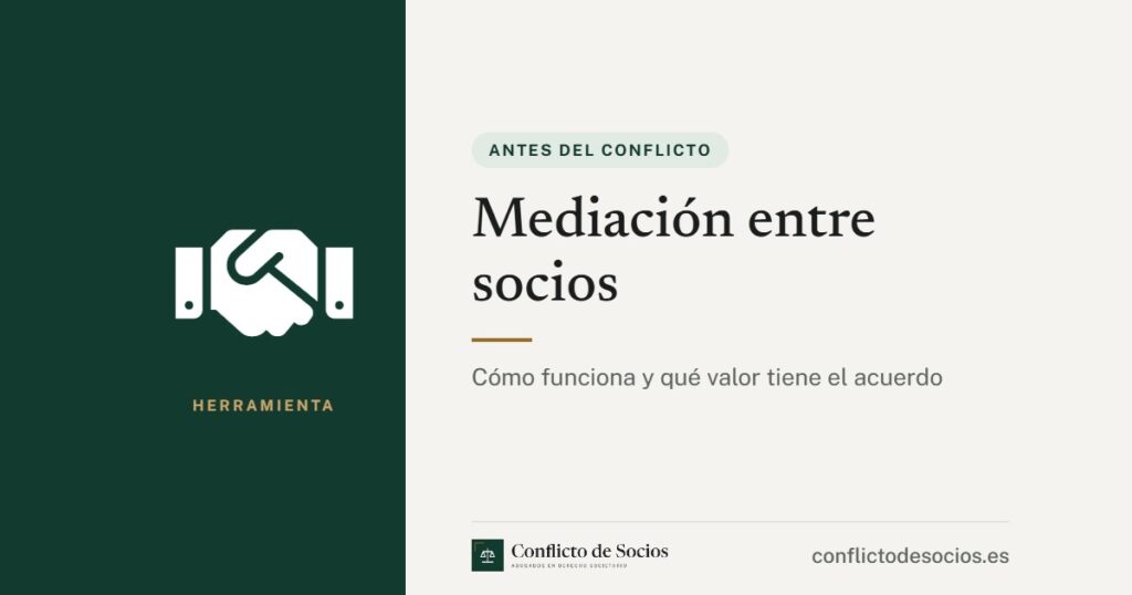 Tarjeta de la herramienta Mediación entre socios de Conflicto de Socios