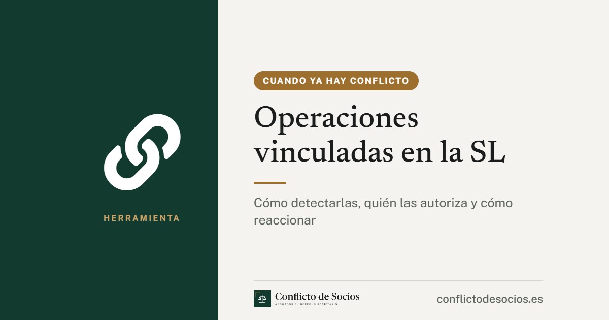 Tarjeta de la herramienta Operaciones vinculadas en la SL de Conflicto de Socios