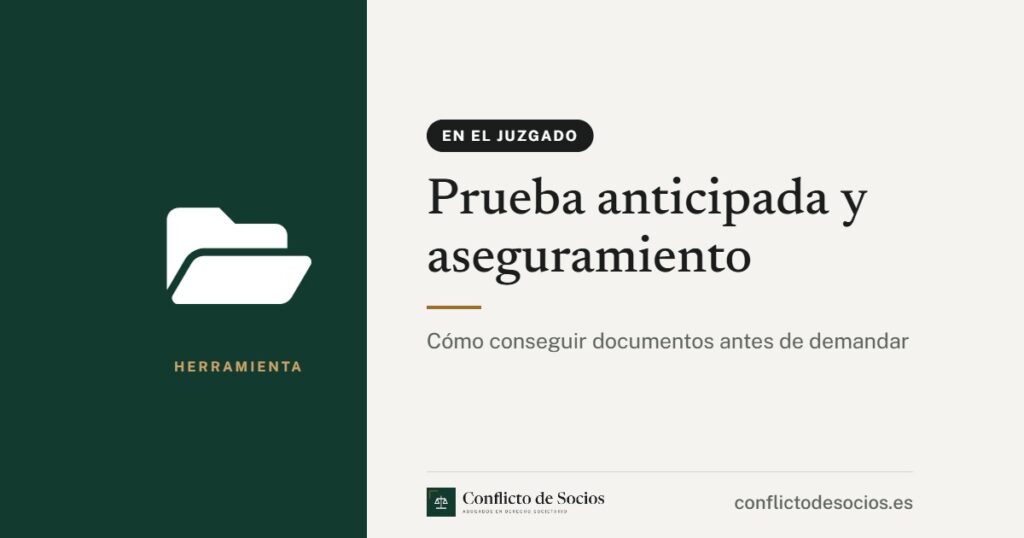 Tarjeta de la herramienta Prueba anticipada y aseguramiento de Conflicto de Socios
