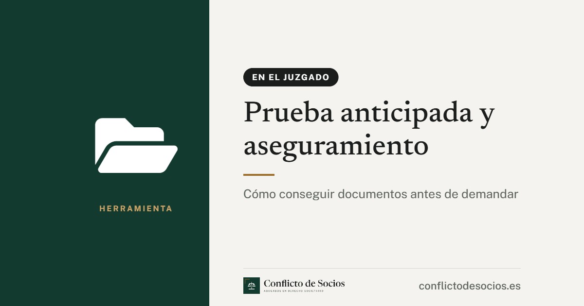 Tarjeta de la herramienta Prueba anticipada y aseguramiento de Conflicto de Socios