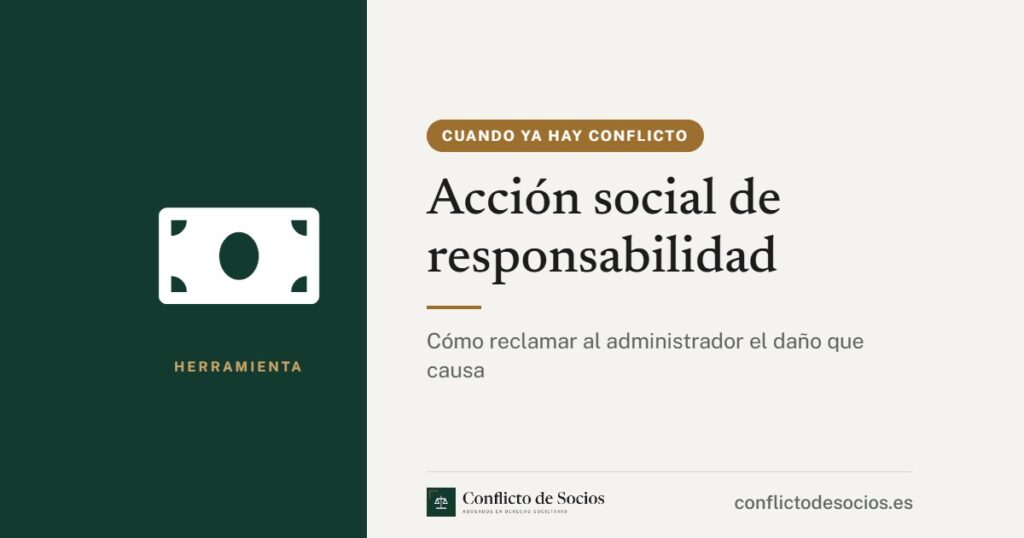 Tarjeta de la herramienta Acción social de responsabilidad de Conflicto de Socios