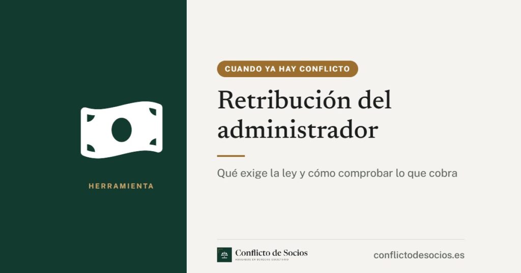Tarjeta de la herramienta Retribución del administrador de Conflicto de Socios