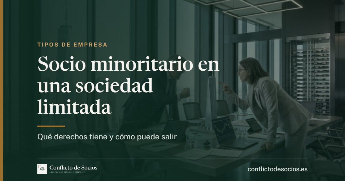 Socio minoritario en una sociedad limitada, qué derechos tiene y cómo puede salir